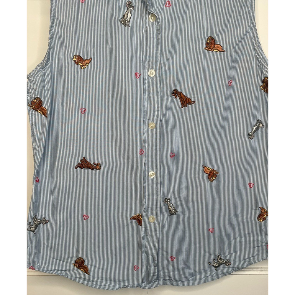 Vintage Disney Women's Lady and the Tramp Embroidered Sleeveless Blouse Sz S - Picture 3 of 12